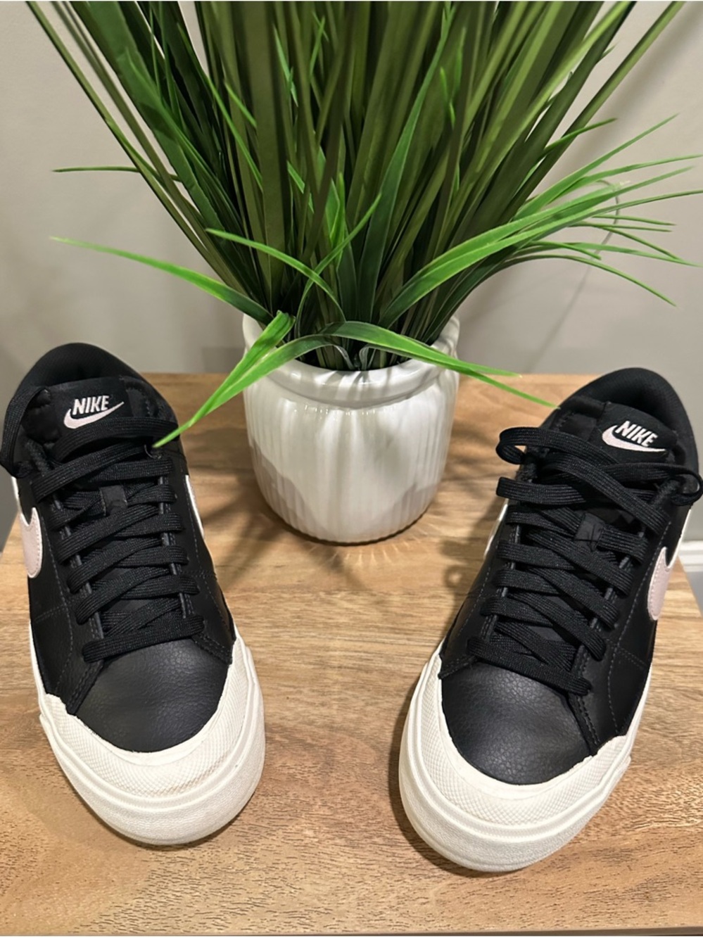Nike Women’s Court Legacy Lift Black  Sneakers with White Sole